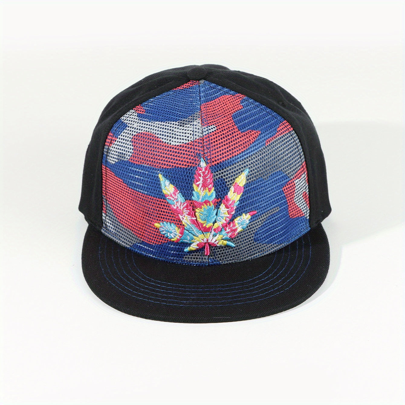 Colorful Leaf Embroidery Baseball Cap Lightweight Snapback Hats