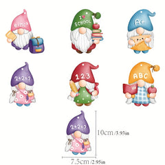 6pcs School Gnome Ornaments to Brighten Up Classroom