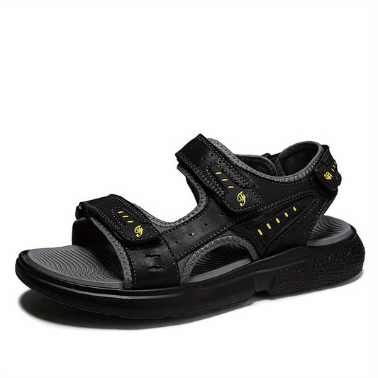 Men's Open Toe Strap Sandals Hook Loop Fastener Anti Skid Soft Sole