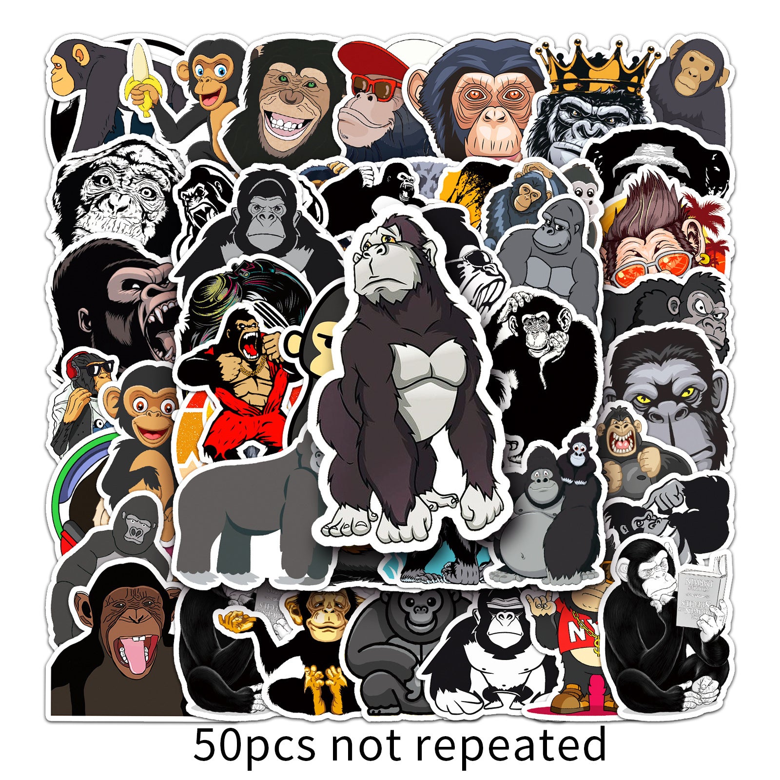 50pcs Orangutan Graffiti Stickers for Water Bottles Luggage Skateboard