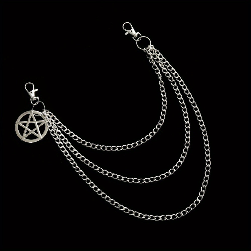 Pentagram Charm Pants Chain Punk Accessories
