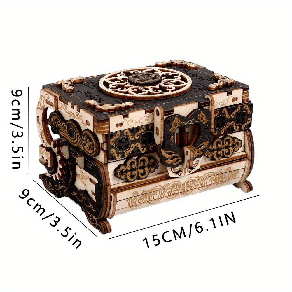 DIY Wooden Puzzle Jewelry Box with Hidden Compartments