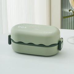 Double Layer Lunch Box with Cutlery and Compartment