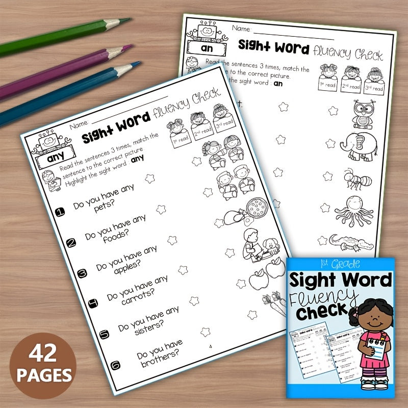 1st Grade Sight Word Fluency Workbook: Reading Practice & Matching
