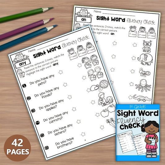 1st Grade Sight Word Fluency Workbook: Reading Practice & Matching