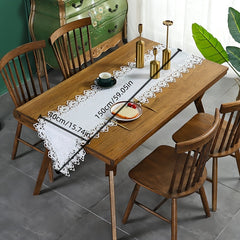 Polyester Lace Embroidery Table Runner Solid Table Cover