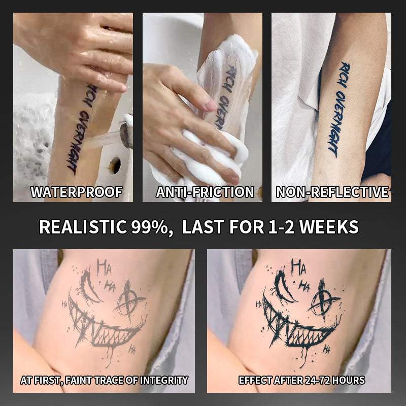 Realistic Smile Temporary Tattoo Stickers Waterproof Long Lasting 7-14 Days