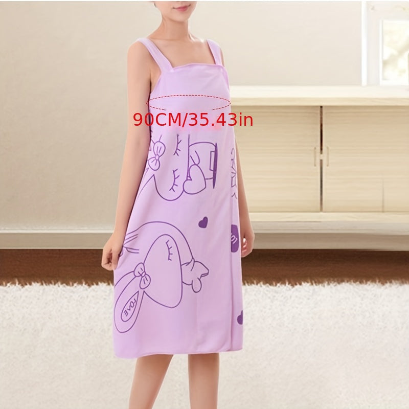 Rabbit Pattern Bath Skirt Quick Drying Microfiber Towel