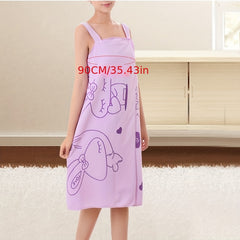Rabbit Pattern Bath Skirt Quick Drying Microfiber Towel