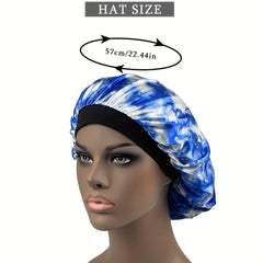 Tie Dye Satin Bonnet Curly Hair Large Silk Cap