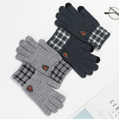 Winter Plus P Marking Thickened Knit Jacquard Adult Thermal Gloves