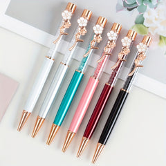 Metal Copper Quicksand Pen Flower Decoration Office School