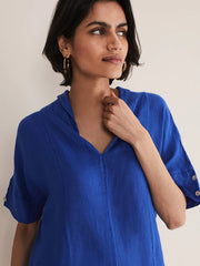  Casual Blouse Women's Plus Solid V Neck Loose Top