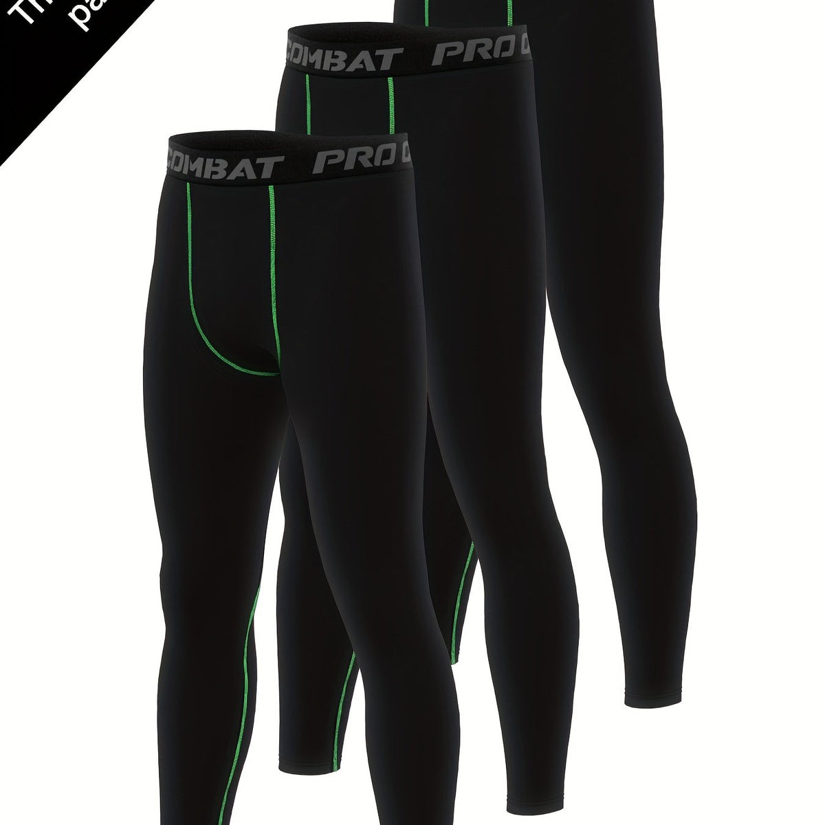 Men's 3pcs Leggings Active Quick Drying Sports Compression Pants