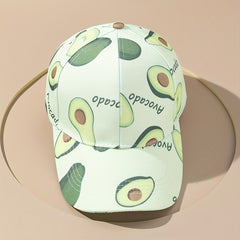 Avocado Print Baseball Cap Solid Cartoon Dad Hat Adjustable Lightweight Sun Hats