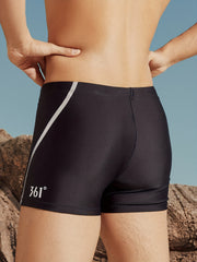 Solid Nylon Men's Boxer Sports Swimming Trunks for Beach Surfing