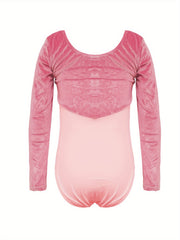 Girls V Neck Long Sleeve Gymnastics Romper 95 Cotton Ballet Leotard