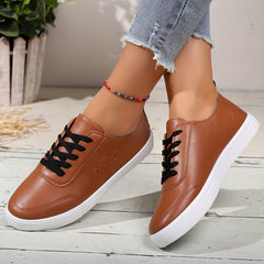 Women's Flat Lace Up Skate Shoes Low Top Sneakers