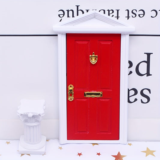 Mini Wooden Elf Door Model Dollhouse DIY Accessory Halloween Christmas
