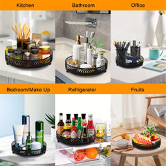 Lazy Susan Organizer Kitchen Rotating Spice Rack Double Handles
