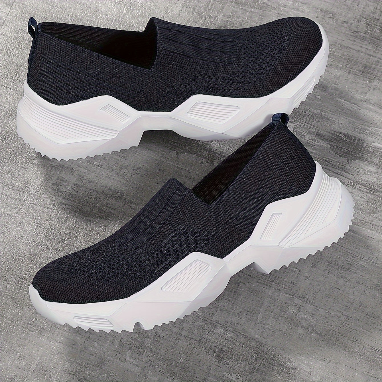 Women's Knit Height Increased Sports Shoes Slip-on Walking Shoes