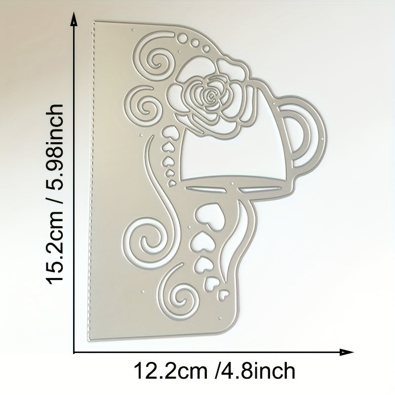 Christmas Deer Flower Coffee Cup Metal Cutting Dies Scrapbooking Craft