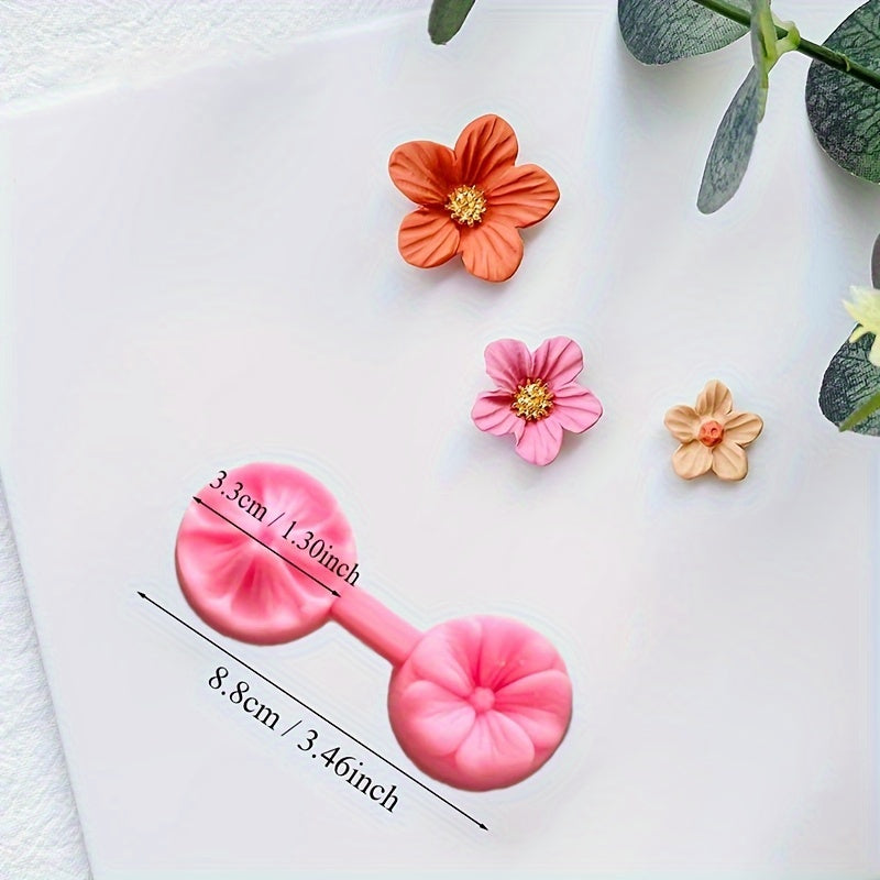 Flower Press Silicone Mould Polymer Clay Cutters Roses Earrings Pendant Making