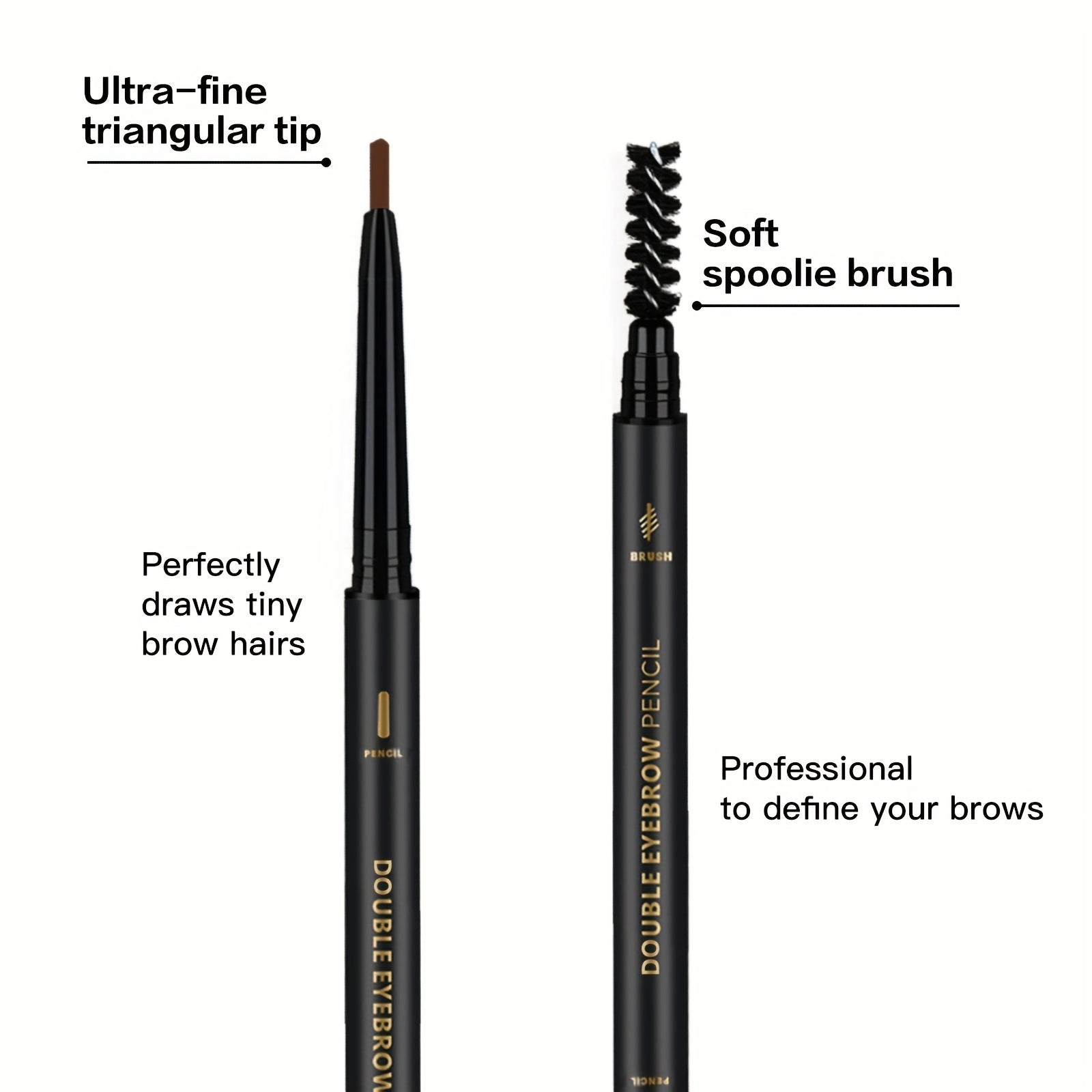 Waterproof Eyebrow Pencil & Spoolie Brush Long Wear Professional Styling
