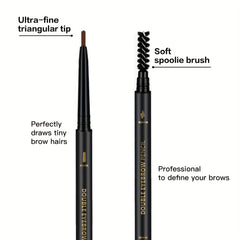 Waterproof Eyebrow Pencil & Spoolie Brush Long Wear Professional Styling