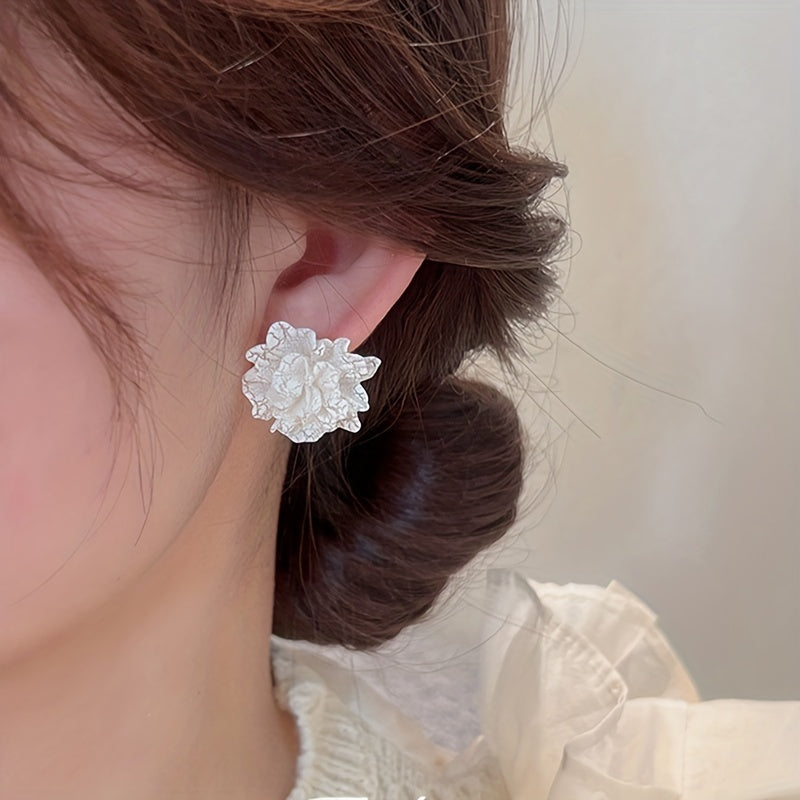 Camellia Stud Earrings Resin Jewelry Wedding Accessories