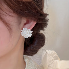 Camellia Stud Earrings Resin Jewelry Wedding Accessories