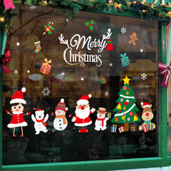 Christmas Window Clings Santa Snowman Deer Snowflakes Stickers