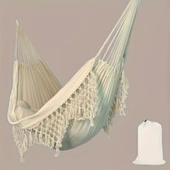 Tassel Hammock Canvas Indoor Outdoor Camping Travel