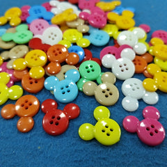 30pcs Mixed Colors Four Eyes Mouse Head Buttons Children's Sewing DIY Crafts
