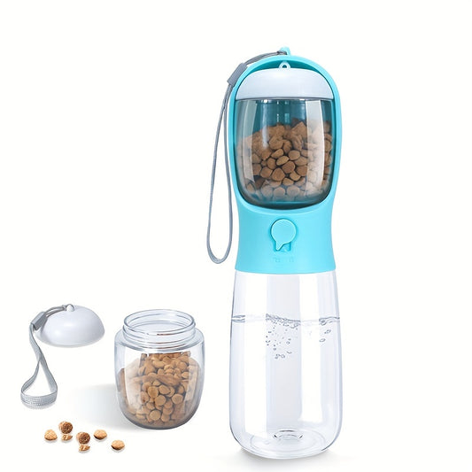 Portable Dog Water Bottle with Food Container for Pets