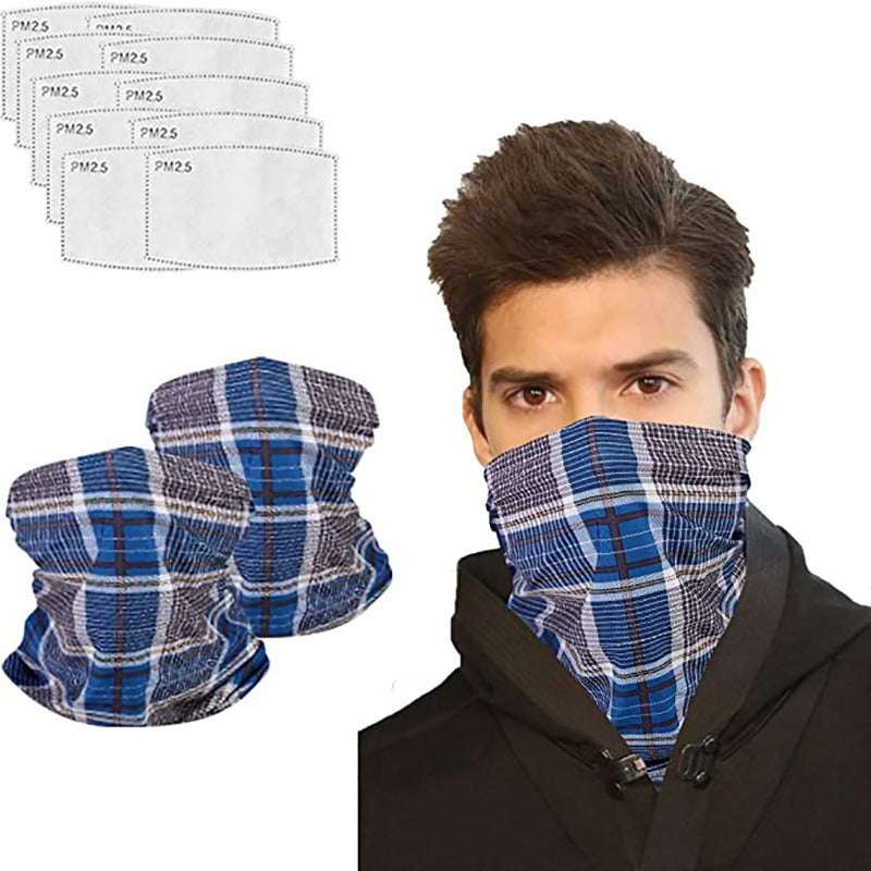 2 Pcs Neck Gaiter Bandana Half Face Balaclava Headwear Headgear Infinity Scarf