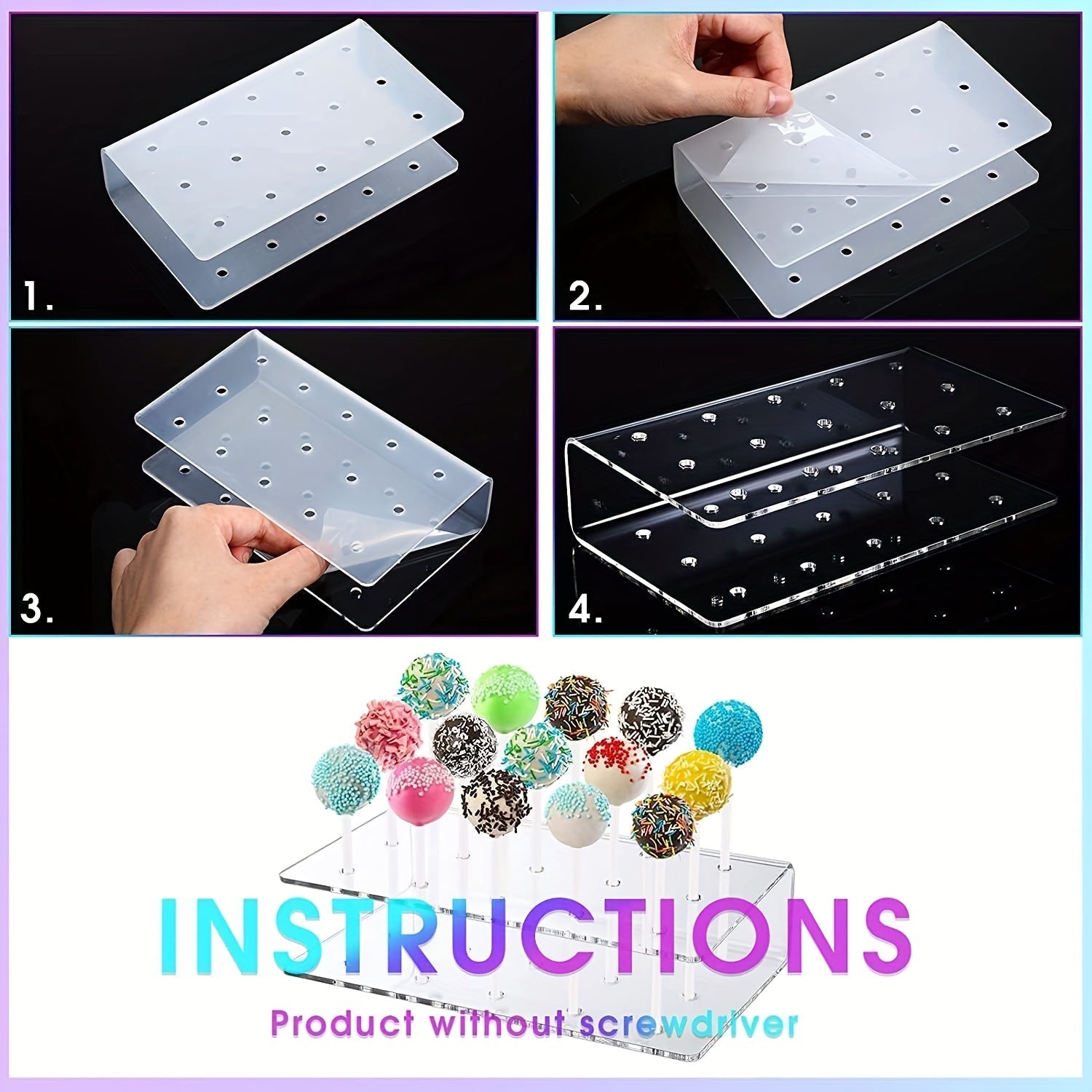 Acrylic Cake Pop Stand Display for Parties & Events