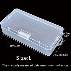 Transparent Plastic Storage Box for Sticky Notes, Stationery, Jewelry, Nail Art