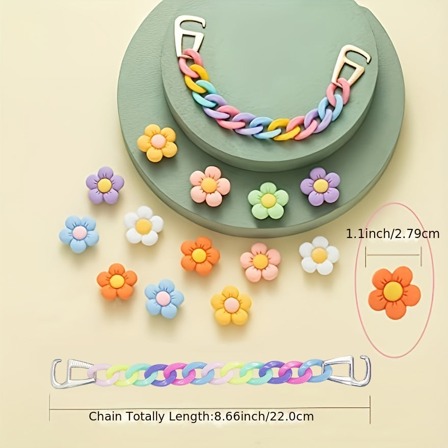 30pcs Flower Shoe Charms for DIY Shoes Pins Kids Adults