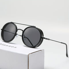 Men's Round Metal Sunglasses Driving Outdoor Glasses UV400
