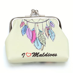 Leaf Pattern Coin Purse Bag Kiss Lock Key Bag Birthday Gift
