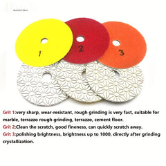 3pcs 10-16 Cm 3 Step Polishing Pads Diamond for Marble Granite Ceramic Tile