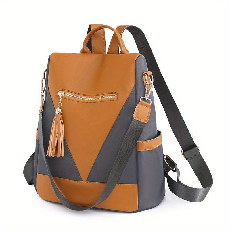 Contrast Backpack Purse Anti theft Lightweight Shoulder Bag