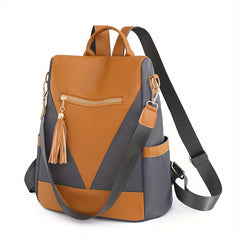 Contrast Backpack Purse Anti theft Lightweight Shoulder Bag
