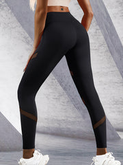 Mesh Contrast Breathable Leggings High Waist Yoga Pants