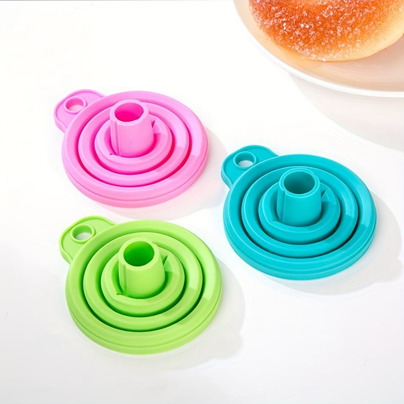3pcs Mini Funnel Multifunctional Silicone Folding Funnel Heat Resistant
