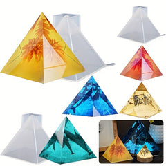 Crystal Drip Resin Mirror Pyramid Mold Set