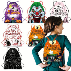 Halloween Gift Kids Drawstring Backpack Storage Bag