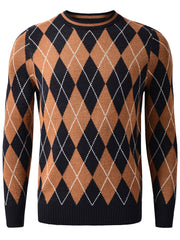 Men's Diamond Jacquard Crewneck Sweater