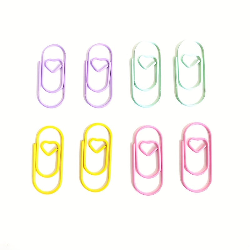 30pcs Macaron Mini Love Paper Clips Colorful Bookmark Clips
